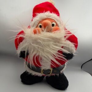 Vintage Rennoc Co 16" Santakins Chubby Santa Claus Rubber Faced Plush Doll 1982